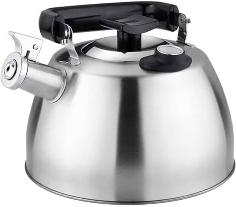 Waterkoker met Fluit Theepot RVS Water Koken Temperatuur Weergave 3.5 Liter Zilver