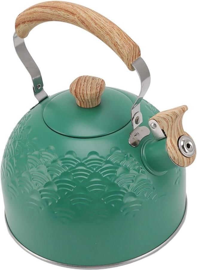 Waterkoker met Fluit Theepot Water Koken Efficiënt Fluit Signaal 2.5 Liter Groen
