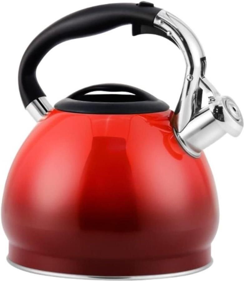Kookplaat Waterkoker Fluitketel Thee Zetten Geluidsignaal 3 Liter Rood