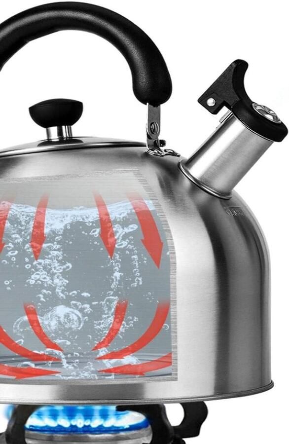 Waterkoker met Fluitje Grote Ketel Water Koken Automatisch Fluitje 6 Liter Multicolor