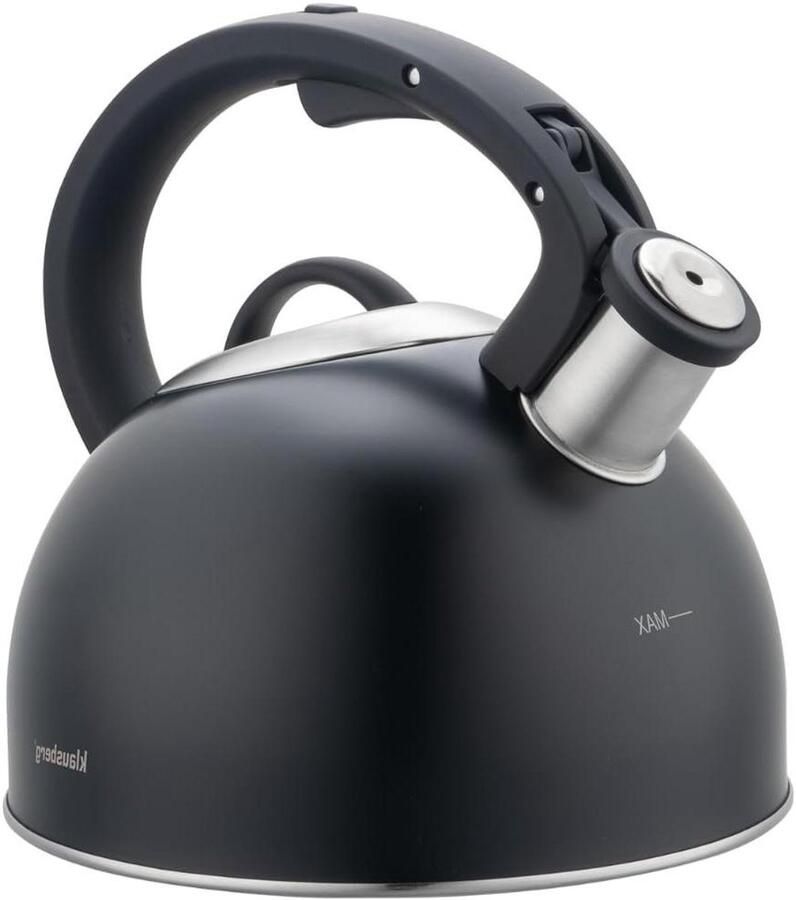 Waterkoker met Fluitje Theeketel Koffieketel Water Koken Geschikt voor Alle Vuren 2.5 Liter Zwart