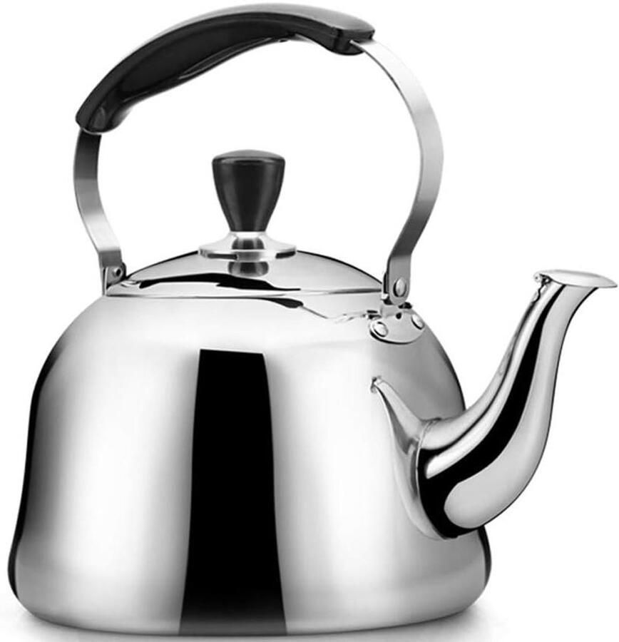 Waterkoker met Fluitje Theeketel Kookpan Water Koken Roestvrij Staal 304 3L Zilverkleurig