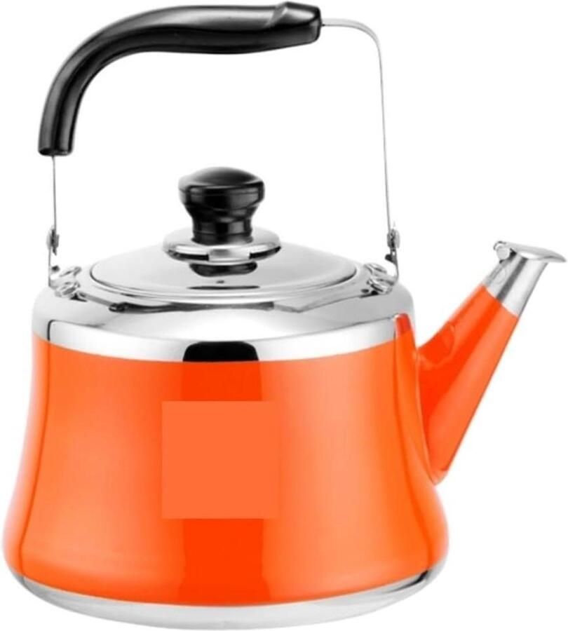 Waterkoker met Fluitje Theeketel Kookplaat Water Koken Food Grade Roestvrij Staal 4L Oranje