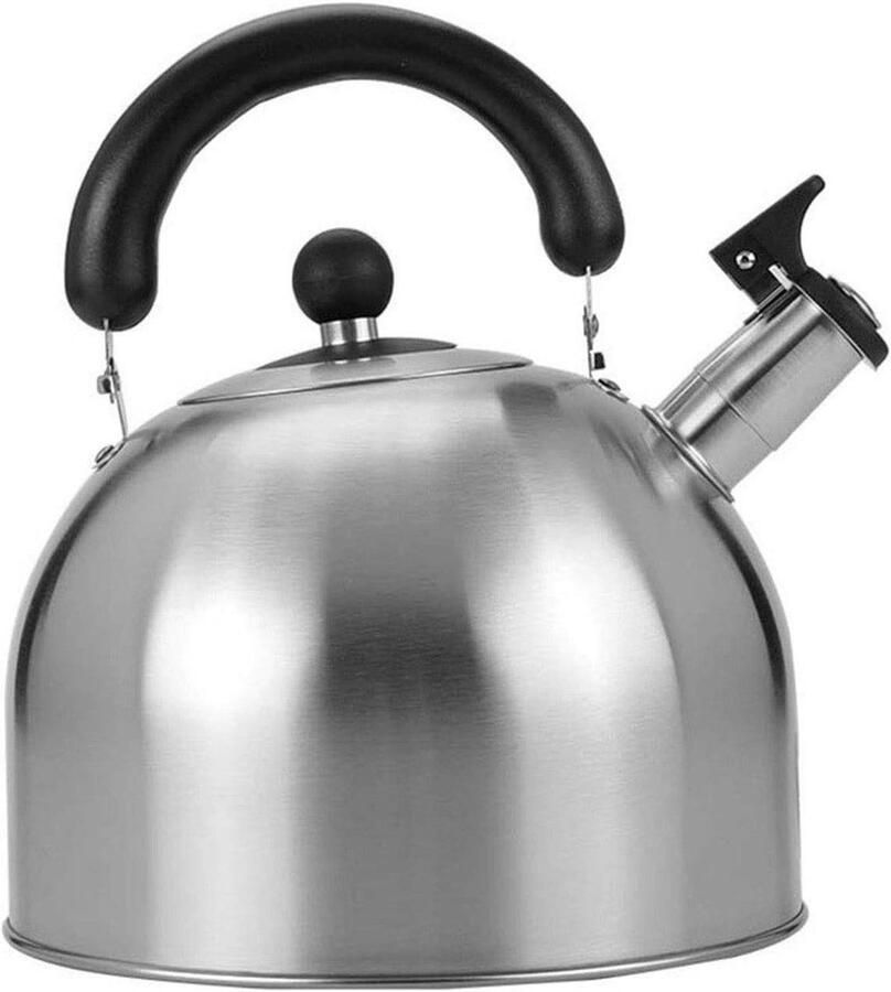 Waterkoker met Fluitje Theeketel Roestvrij Staal Water Koken Automatisch Fluit Signaal 5L Zilver