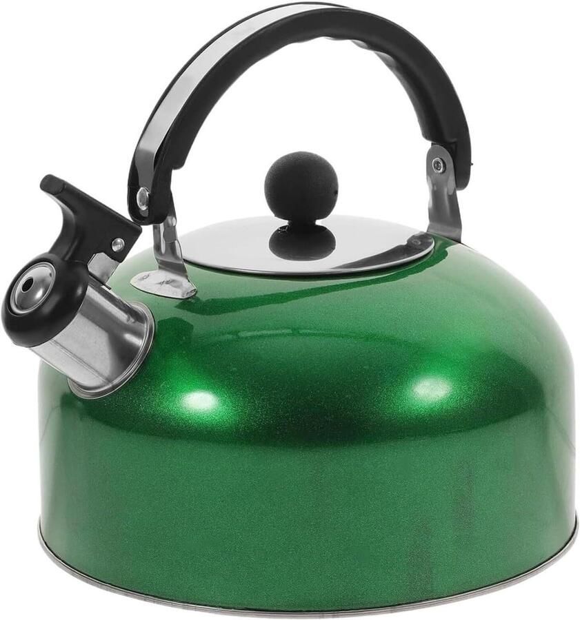 Waterkoker Inductie Theeketel Roestvrijstaal Water Koken Luid Fluitje 3L Groen