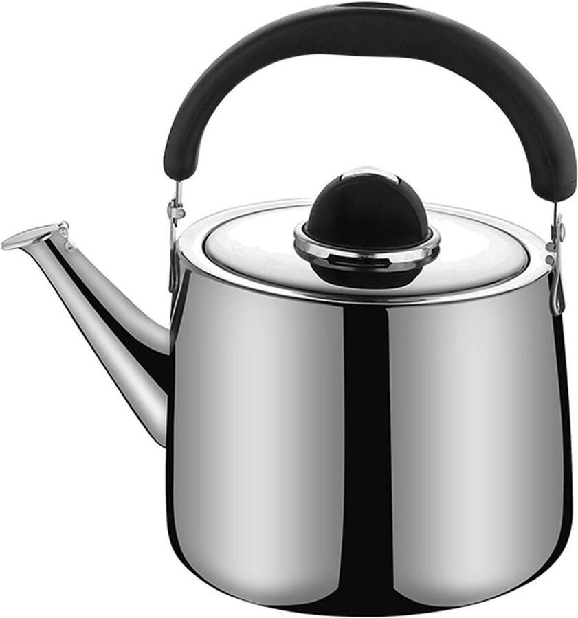 Waterkoker met Fluitje Theeketel RVS Koffie en Thee Voedselveilig RVS 3 Liter Rood