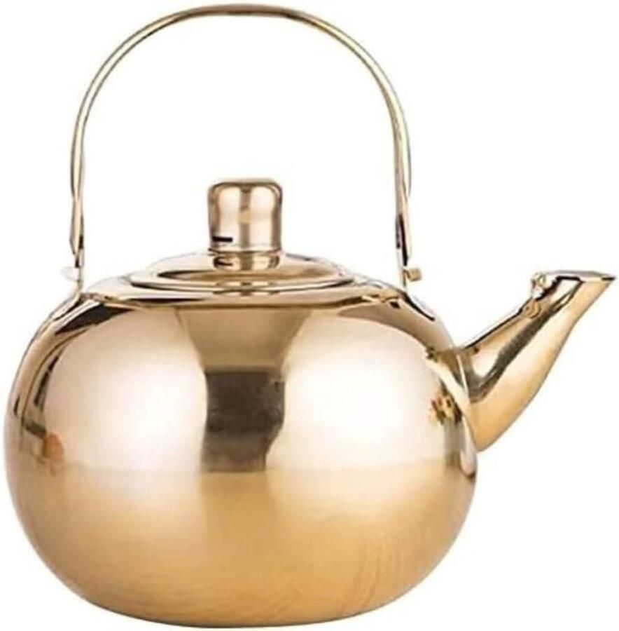 Fluitketel Roestvrij Staal Waterkoker Theepot Water Koken Gelijkmatige Verwarming 1.5L Goud