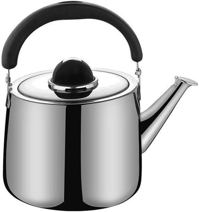Waterkoker met Fluitje Theeketel RVS Water Koken Dikke Bodem 2L Zilver