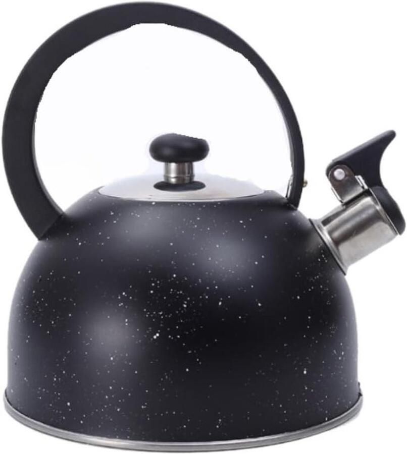 Waterkoker met Fluitje Theeketel RVS Water Koken Roestvrij Staal 2.5L Zilverkleurig