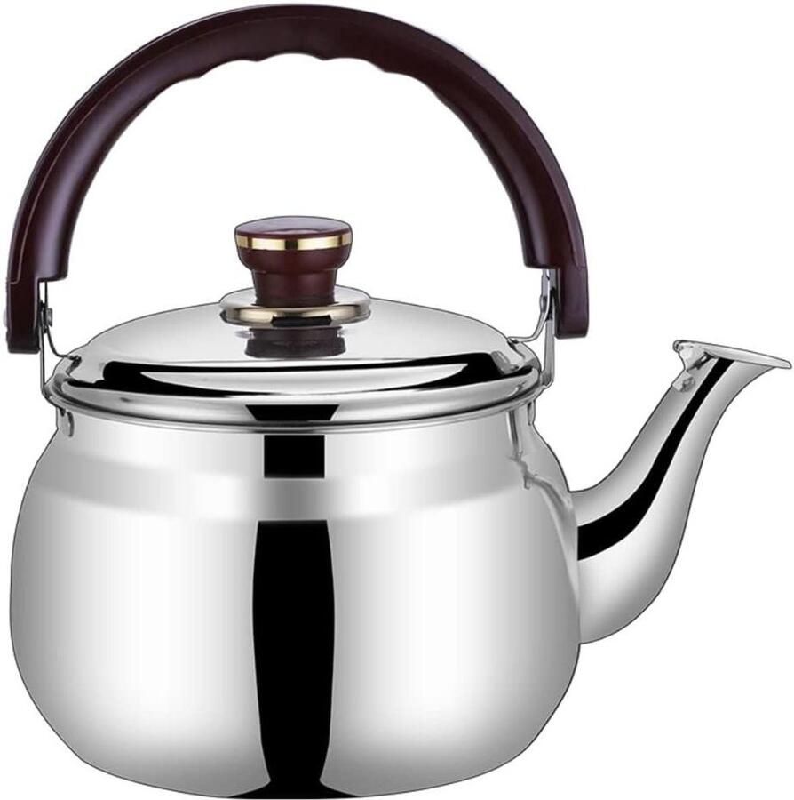 Waterkoker met Fluitje Theeketel RVS Water Koken Snelle Verwarming Bodem 2.7L Zilver