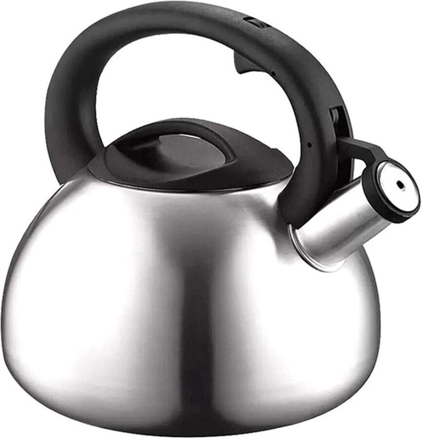 Waterkoker met Fluitje Theeketel RVS Water Koken Voedselveilig 304 Staal 3.5 Liter Zilver