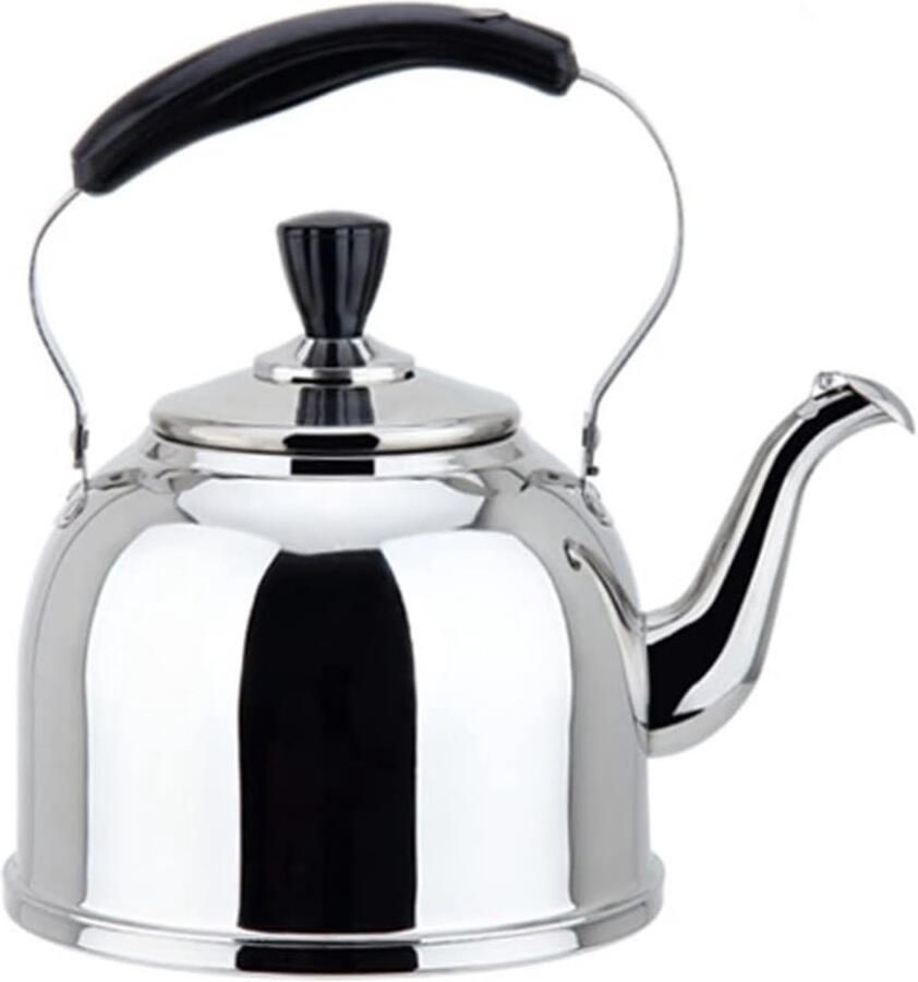 Waterkoker met Fluitje Theeketel RVS Water Koken Voedselveilig Roestvrij Staal 5 Liter Zilver