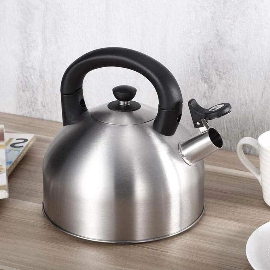 Waterkoker met Fluitje Theepot Ketel Water Koken 304 Roestvrij Staal 4L Zilver