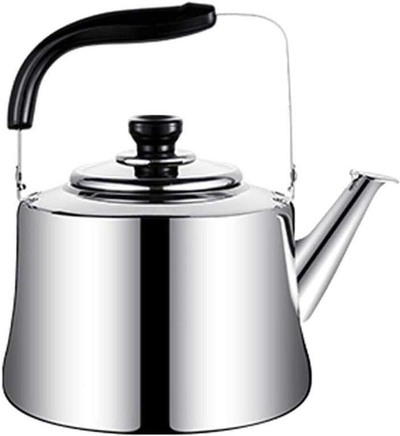 Waterkoker met fluitje Theepot kookpan Water koken Anti-verbranding handvat 3L capaciteit Zilver