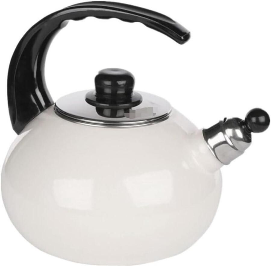 Waterkoker met fluitje Theepot kookpan Water koken Automatisch fluitend geluid 2.5 Liter Wit