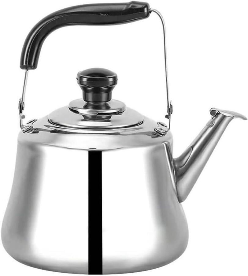 Waterkoker Met Fluitje Theepot Kookpan Water Koken Universeel Geschikt Voor Alle Vuren 1 Liter Zilver