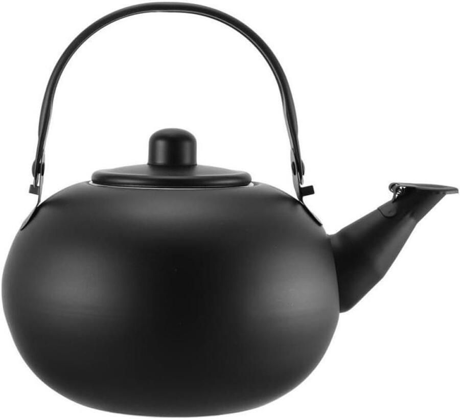 Waterkoker met Fluitje Theepot Kookplaat Water Koken Roestvrij Staal 1.5 Liter Zwart
