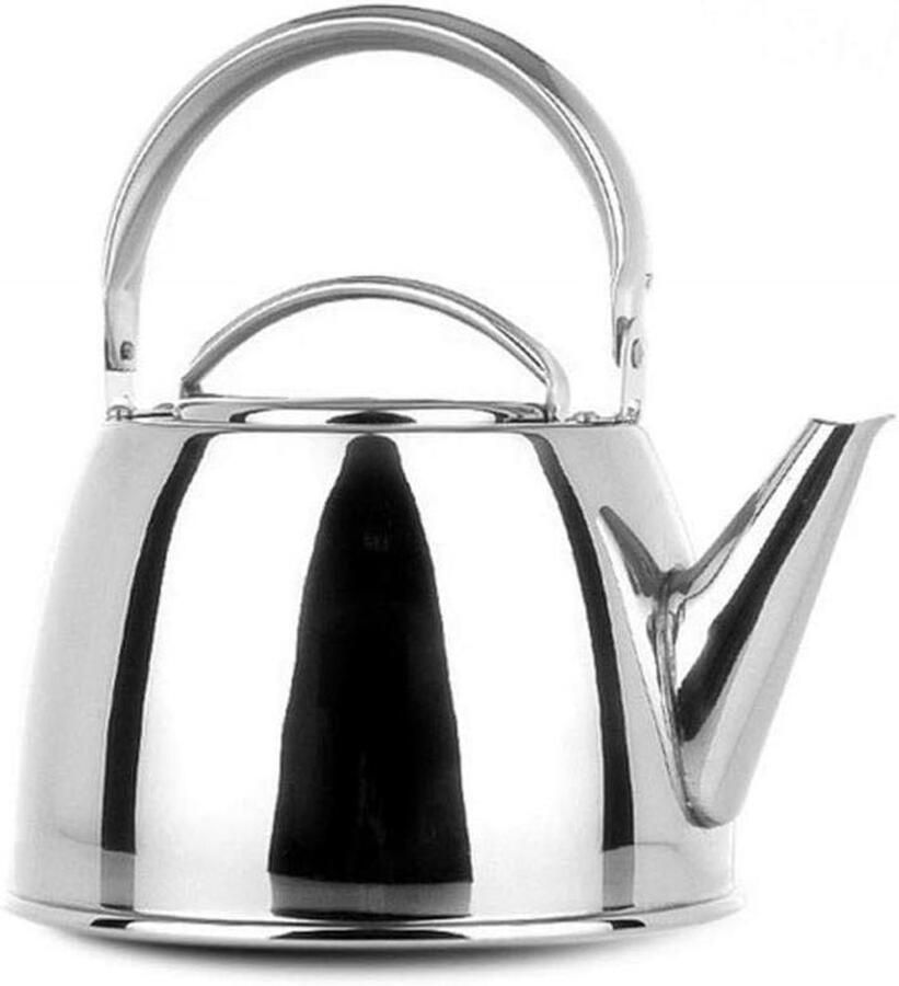 Waterkoker met fluitje Theepot roestvrij staal Water koken Anti-verbranding handvat 3L Zilver