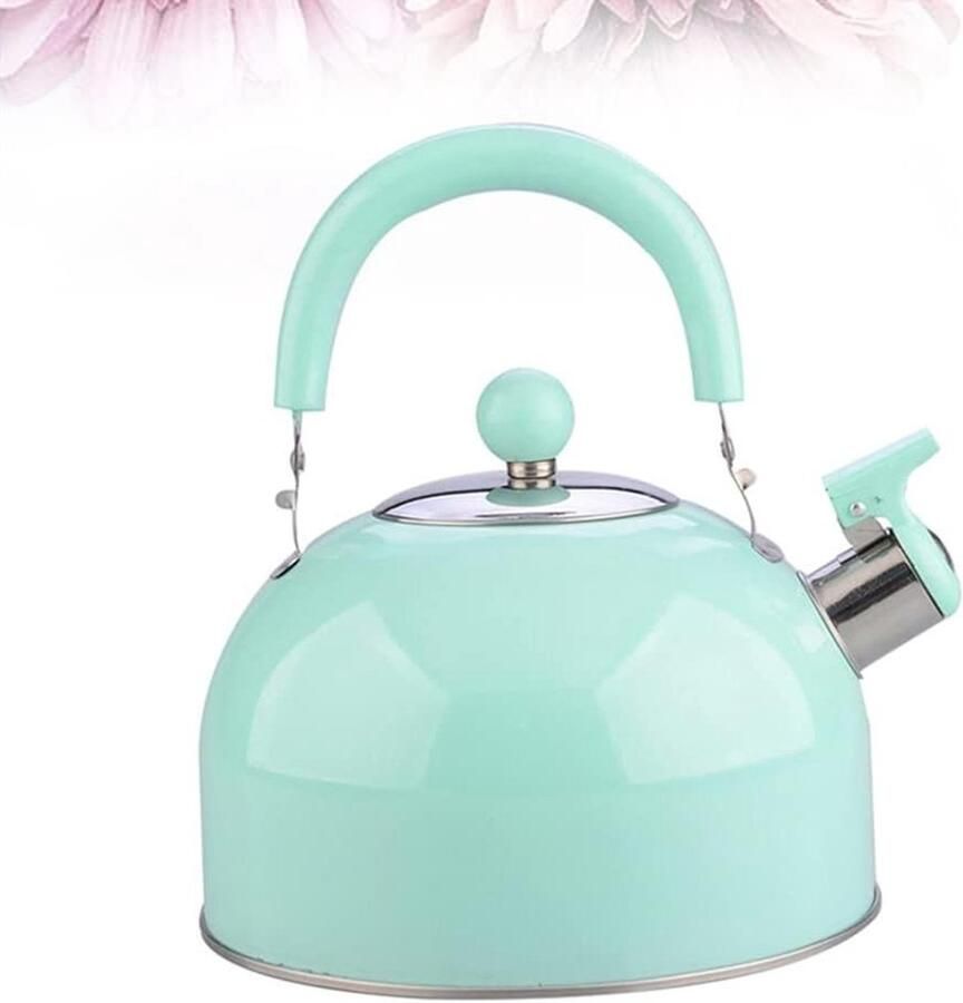 Waterkoker met Fluitje Theepot RVS Thee Zetten Niet-Magnetisch Verdikt 2.5L Zilverkleurig