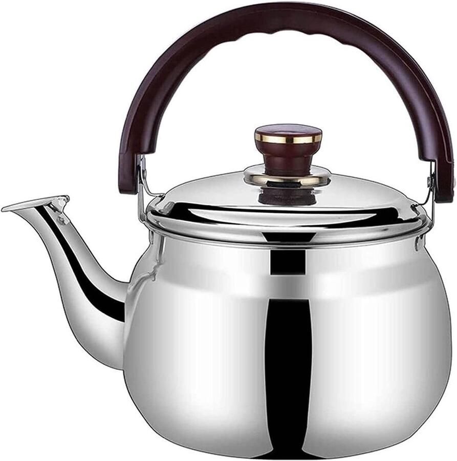 Waterkoker met fluitje Theepot RVS Water Koken Energiebesparende bodem 18 liter Zilver