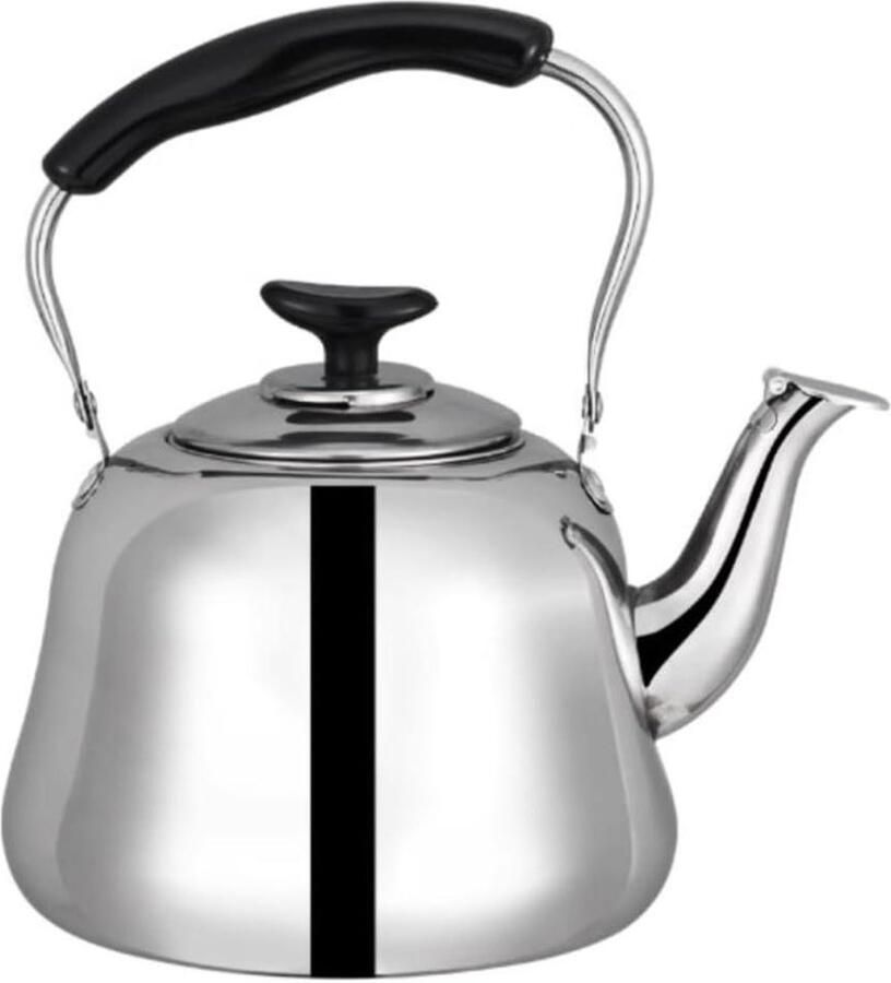 Waterkoker met Fluitje Theepot RVS Water Koken Verdikt Bodem 1.5 Liter Zilver