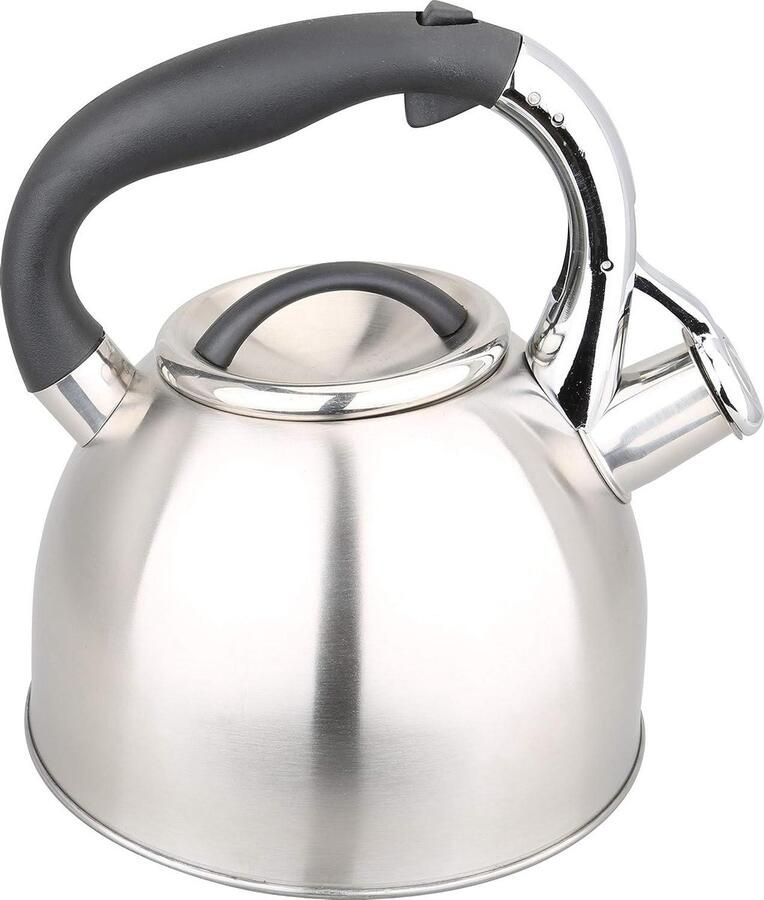 Waterkoker Met Fluitje Theepot RVS Water Koken Voor Alle Warmtebronnen 3 Liter Capaciteit Grijs