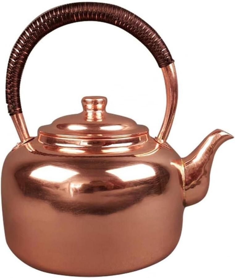 Waterkoker met Fluitje Theepot RVS Water Koken Zuiver Koperen Contactoppervlak Grote Capaciteit Zilverkleurig