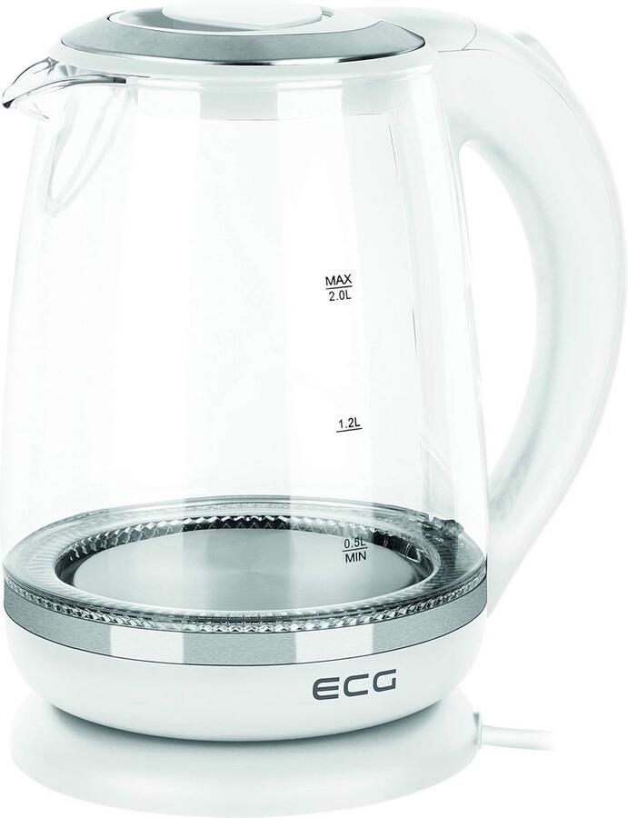 Waterkoker met Gehard Glas en 360° Draaibare Sokkel 2 Liter Capaciteit