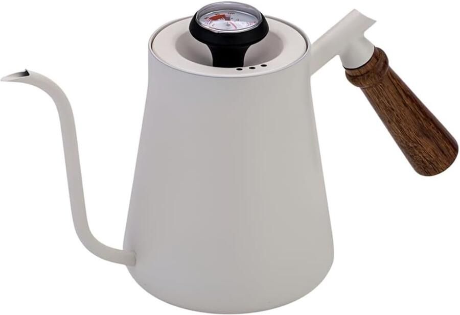 Waterkoker met Handvat Koffieketel Opschenken Filterkoffie Zetten Fijne Tuit Nauwkeurig Schenken 850 ml Wit