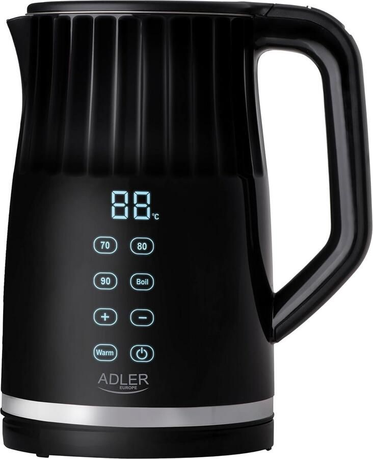 Waterkoker Temperatuurregeling Elektrische Ketel Dranken Bereiden Cool-touch Dubbelwandig 1.7 Liter Capaciteit Zwart