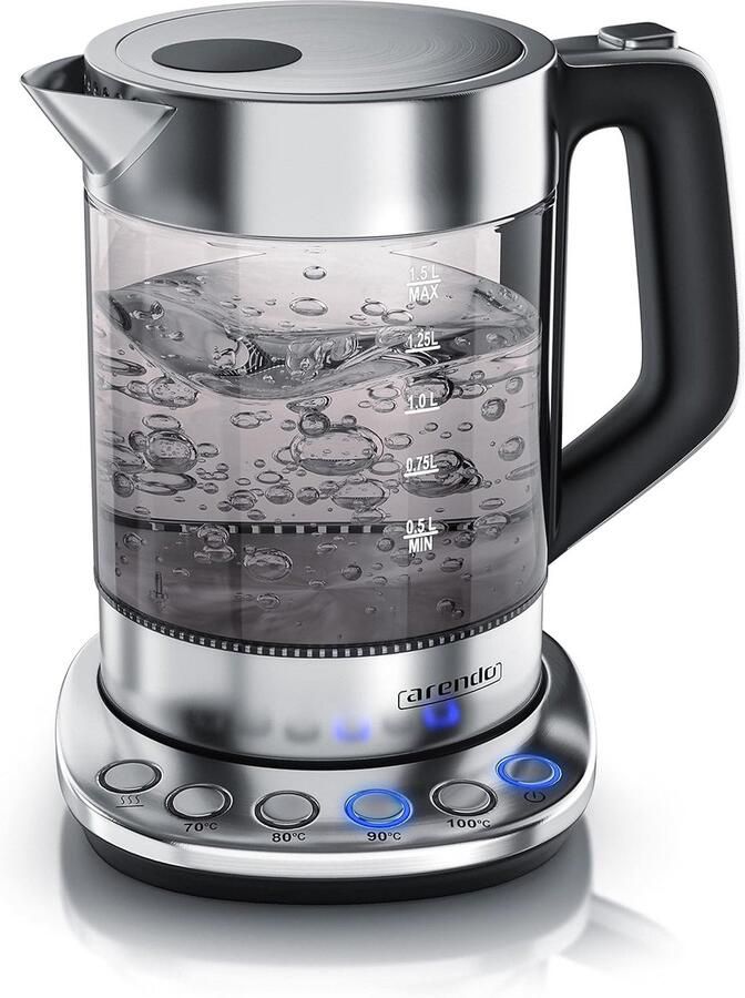 Waterkoker met Temperatuurinstelling en Warmhoudfunctie 1.5 Liter Glas