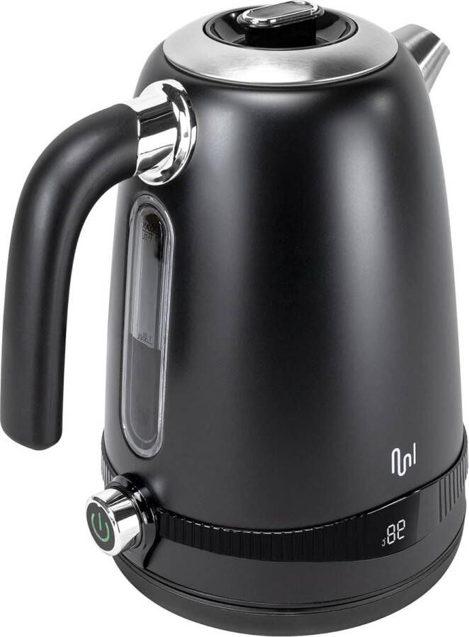 Waterkoker met temperatuurinstelling mat zwart vintage design 17 liter TÜV Rheinland GS-gecertificeerd
