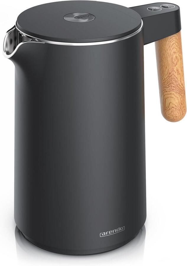 Waterkoker met temperatuurinstelling tot 100 graden dubbelwandig 1 5 liter BPA-vrij Cool Touch handvat