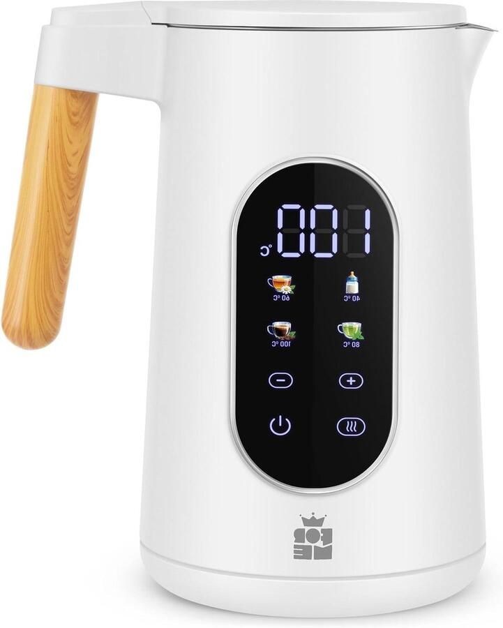 Waterkoker met Temperatuurregeling Elektrische Waterkoker Theepot Thee Zetten Instelbare Temperatuur 40-100°C 1.7 Liter Wit