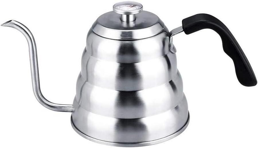 Waterkoker met thermometer Theepot ketel Koffie thee zetten Lekvrij roestvrij staal 12 Liter Zilverkleurig