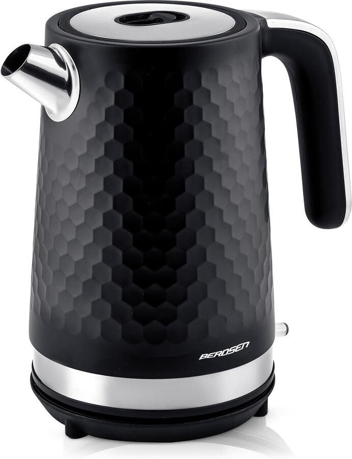 Waterkoker Metaal Zwart Anti-kalkfilter 360° Pirouetbodem Voor Thuisgebruik