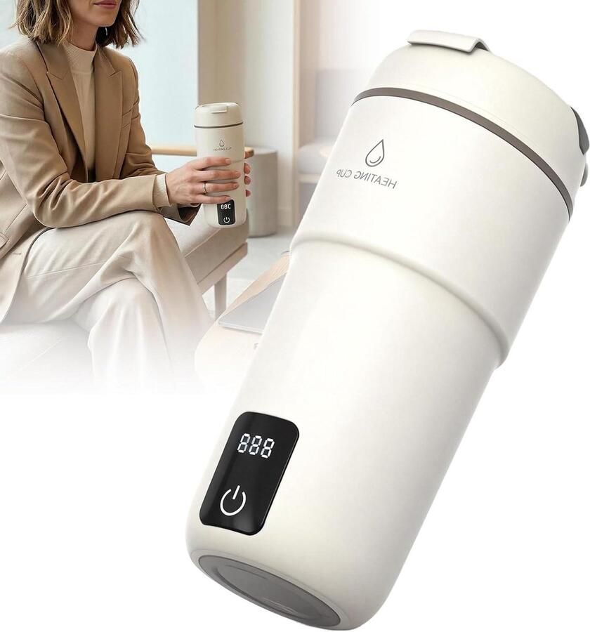 Waterkoker Mini Kettle Reizen en Kantoor Vier Temperatuurstanden 350 ml Wit