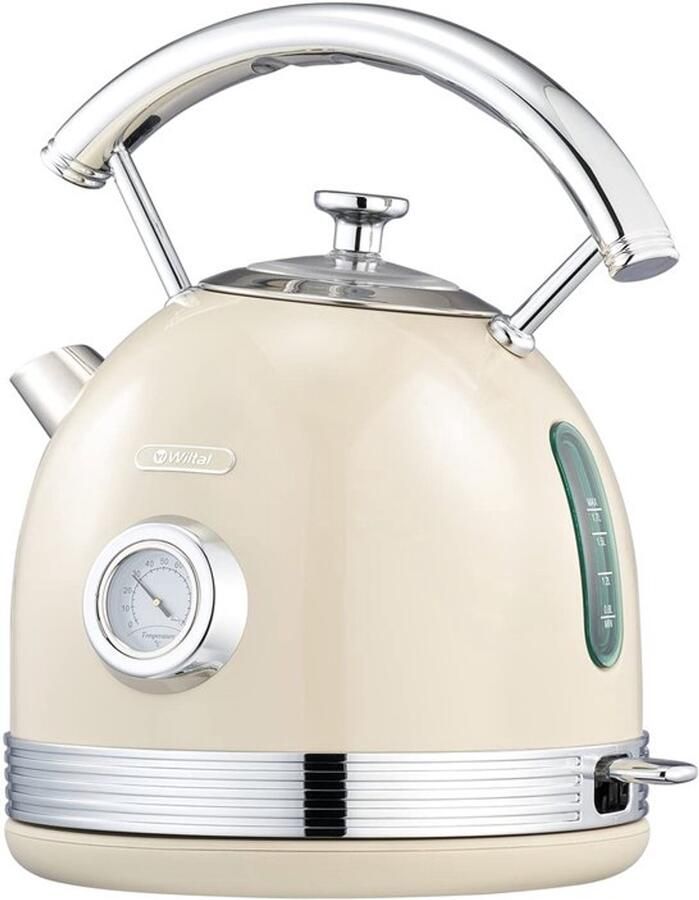 Waterkoker Retro Design 2200 W Vermogen 1 7 Liter Inhoud Roestvrij Staal Voor Thee Koffie En Babyvoeding