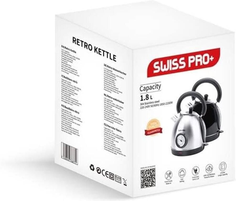 Waterkoker Roestvrij staal 2200W Retro Design Voor Thuis
