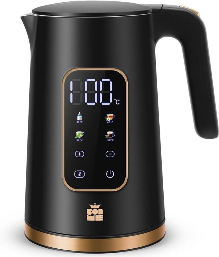 Lexium Store Retro waterkoker RVS 1 7 L Digitale temperatuurinstelling 40-100°C met warmhoudfunctie Voor dagelijks gebruik