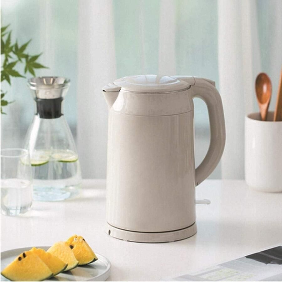 Waterkoker Roestvrij Staal Dubbelwandig Apparaat Snel Water Koken Laag Geluidsniveau 17 Liter Beige