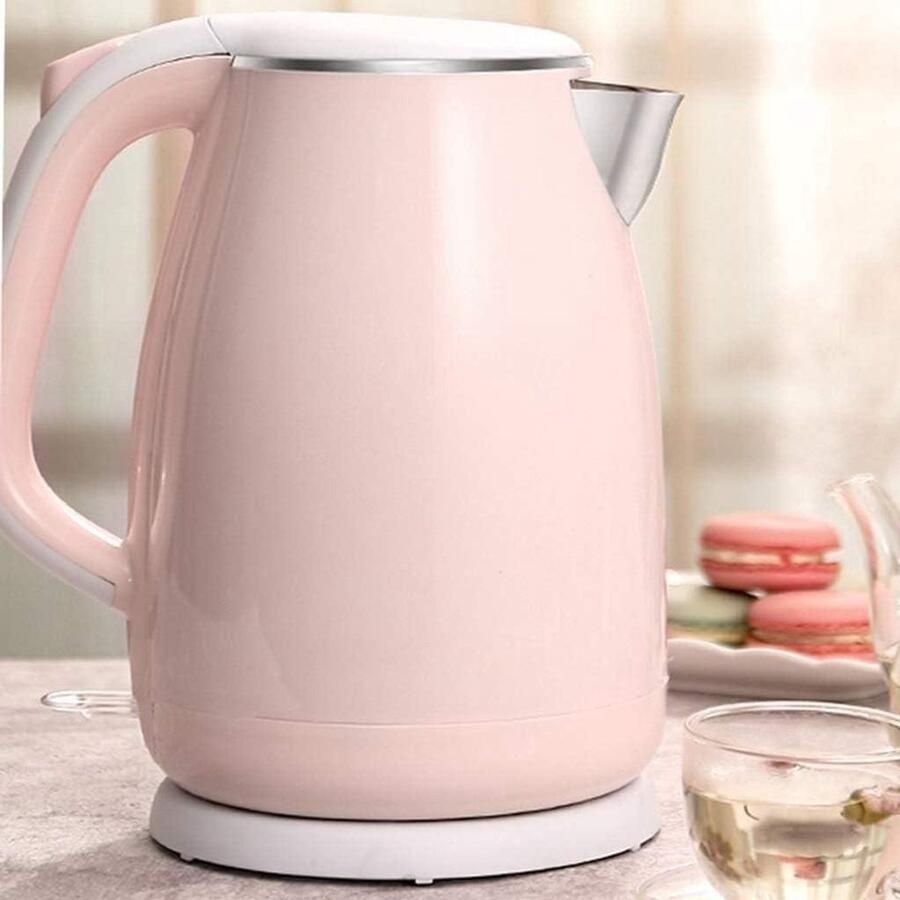 Waterkoker Roestvrij Staal Ketel Snelkoker Koken van Water Dubbele Wand Isolatie 18L Roze