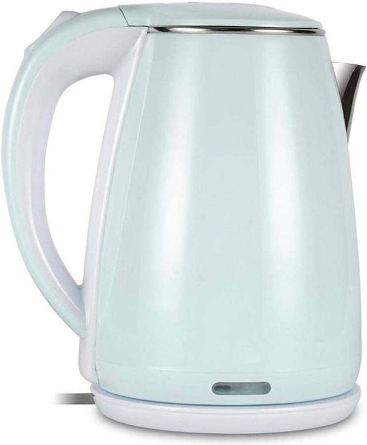 Waterkoker Roestvrij Staal Elektrische Ketel Snel Water Koken Dubbelwandig Anti-Scald 1.8L Blauw