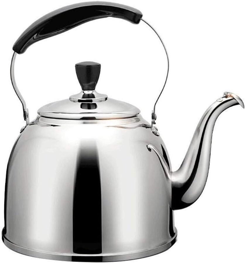 Waterkoker Roestvrij Staal Fluitketel Keuken Water Verwarmen Drievoudige Bodem 3 Liter Zilver