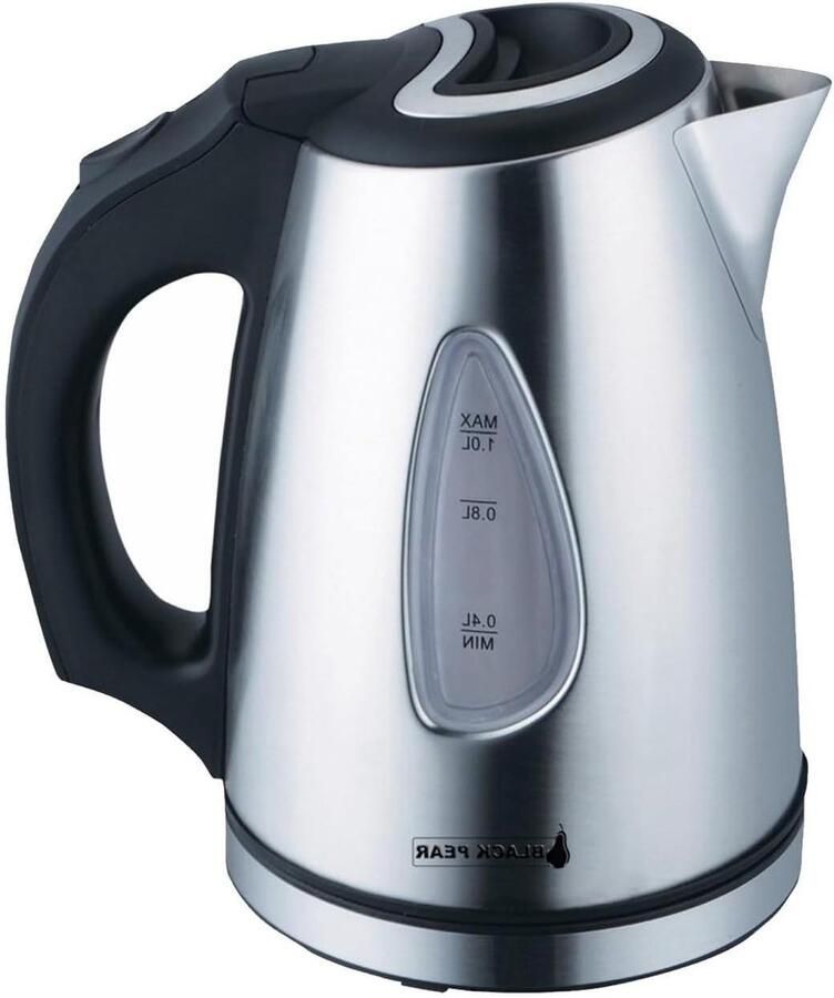 Waterkoker Roestvrij Staal Ketel Snel Water Koken Oververhitting Beveiliging 1 Liter Zwart