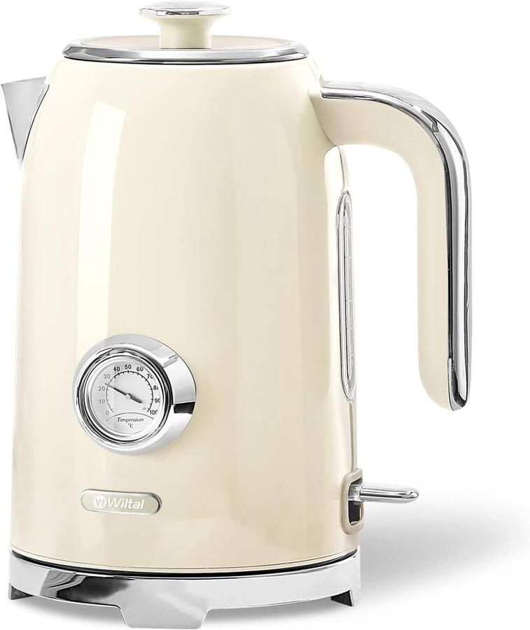Waterkoker Roestvrij Staal Retro Design 2200 Watt Voor Koffie en Thee