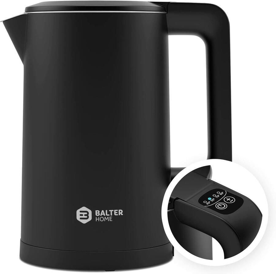 Waterkoker Roestvrij staal Temperatuurinstelling 40°C-100°C Dubbelwandig Voor Koffie- en Theeliefhebbers