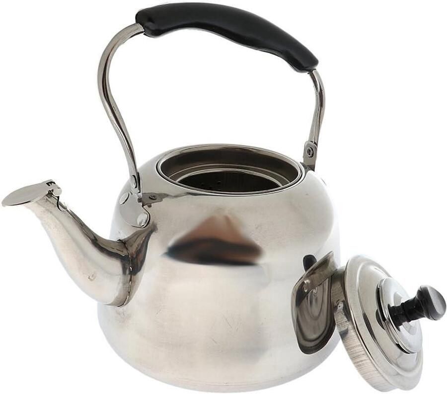 Waterkoker Roestvrij Staal Thee Koffie Pot Kamperen Buiten Koken Fluitfunctie Handig 2 Liter Capaciteit Zilver