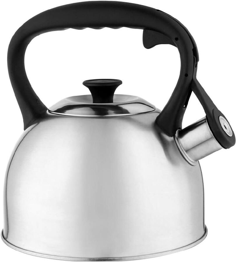 Waterkoker Roestvrij Staal Theeketel Fluitketel Water Koken Automatisch Fluitje 21 Liter Zilver