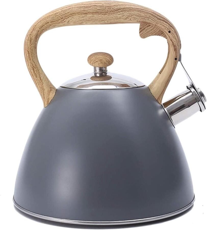 Waterkoker Roestvrij Staal Theeketel Fornuis Water Koken Anti-Brandend Handvat 3.5 Liter Grijs